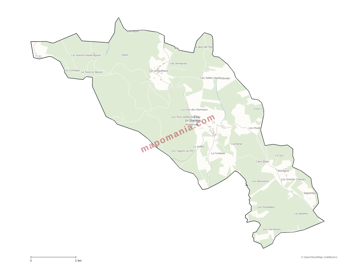 Carte de Saint-Éloy-la-Glacière à personnaliser