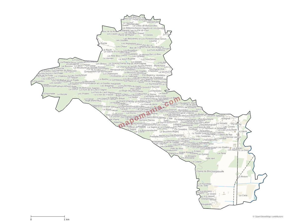 Carte de Saint-Ferréol-des-Côtes à personnaliser