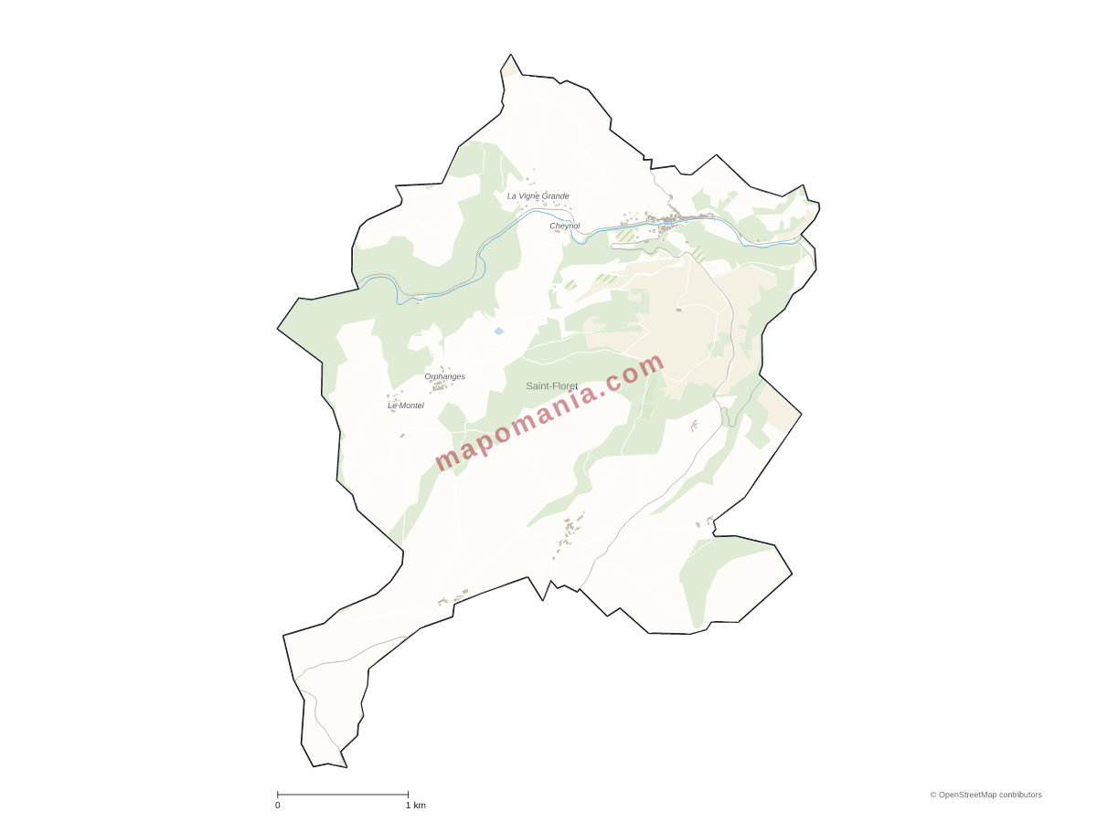 Carte de Saint-Floret à personnaliser