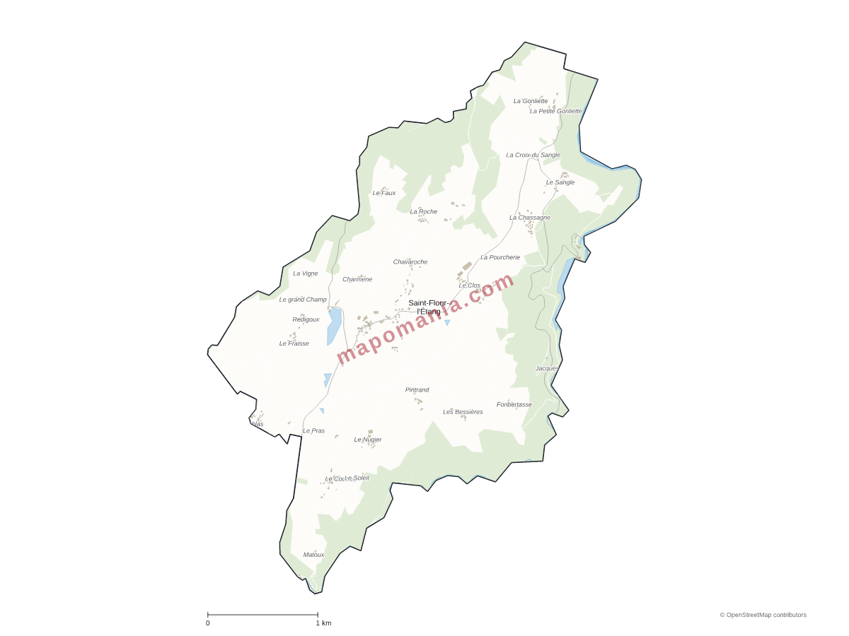 Carte de Saint-Flour-l'Étang à personnaliser