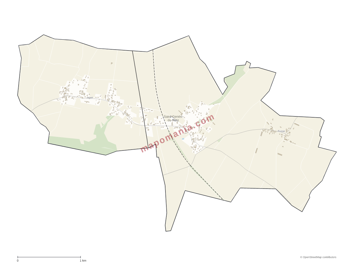 Carte de Saint-Genès-du-Retz à personnaliser