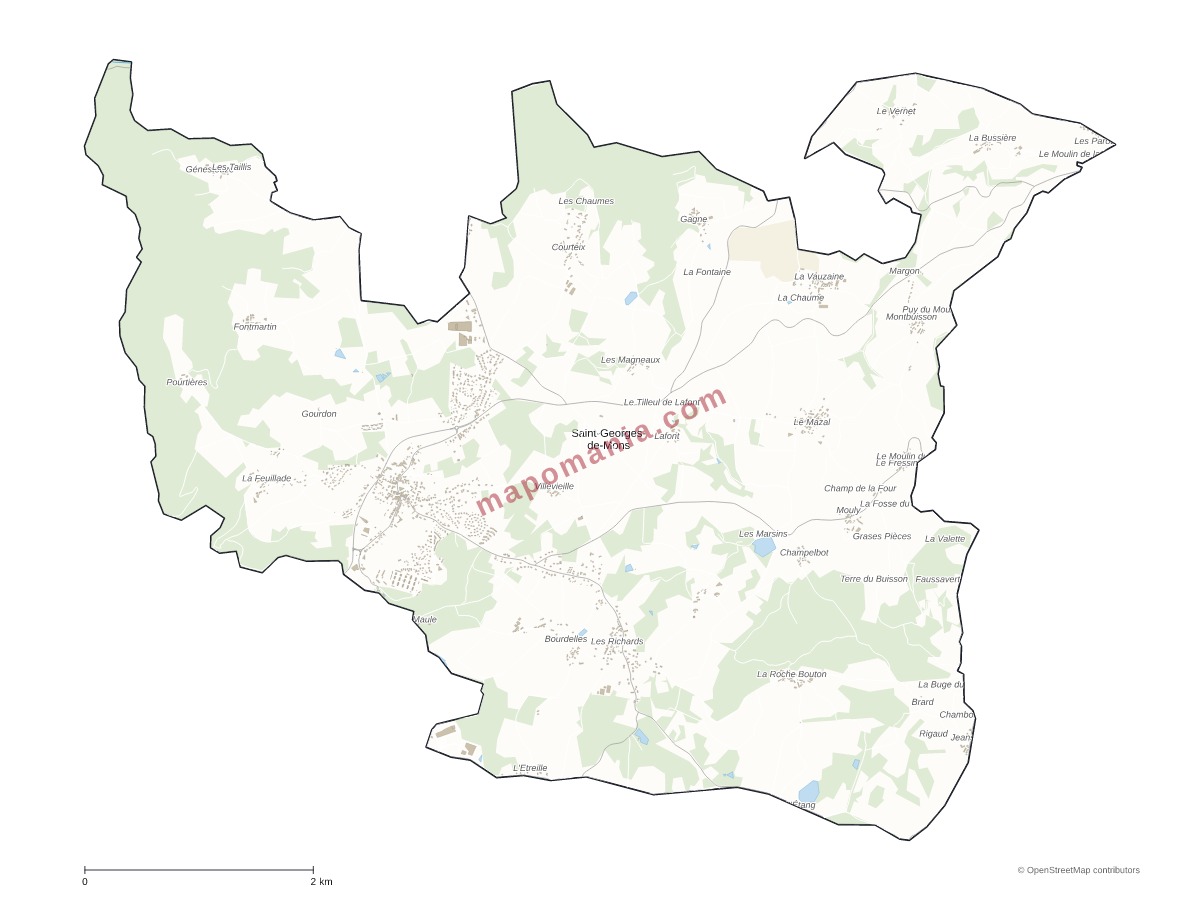 Carte de Saint-Georges-de-Mons à personnaliser