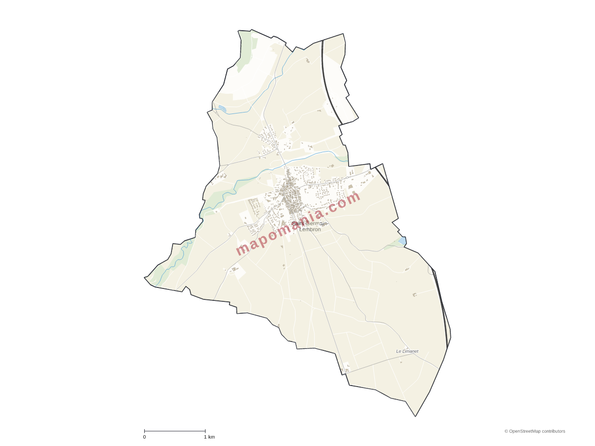 Carte de Saint-Germain-Lembron à personnaliser