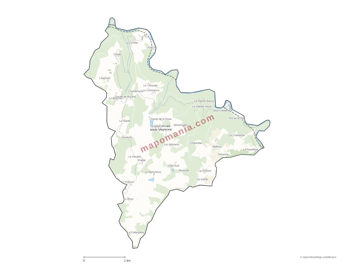 Carte de Saint-Gervais-sous-Meymont à personnaliser