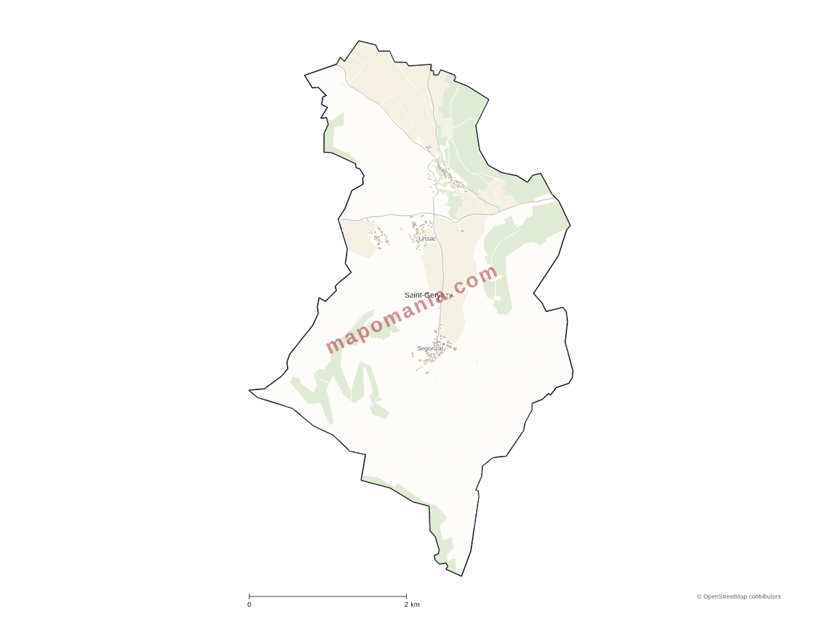 Carte de Saint-Gervazy à personnaliser