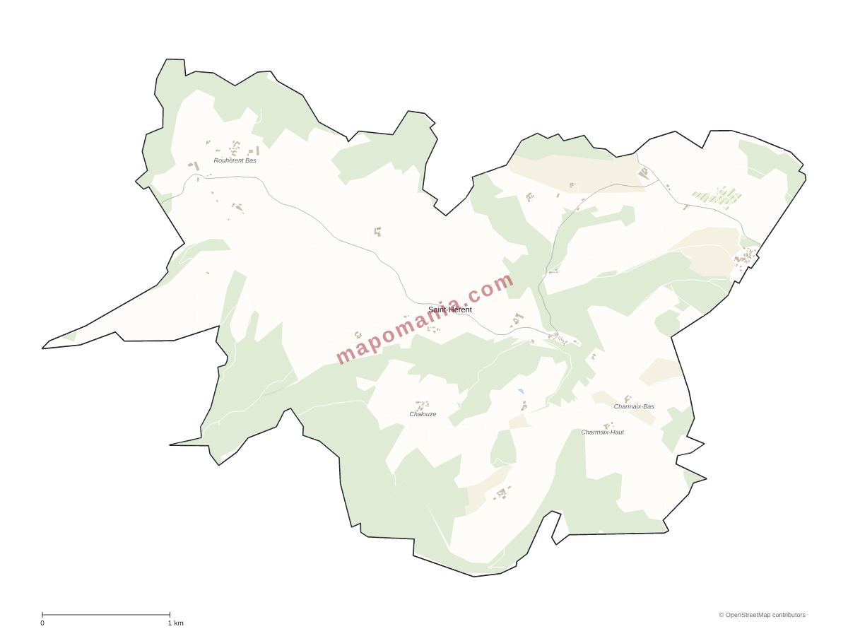 Carte de Saint-Hérent à personnaliser