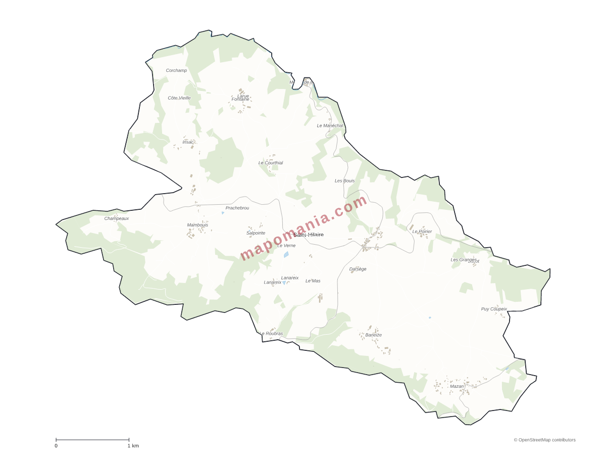 Carte de Saint-Hilaire à personnaliser