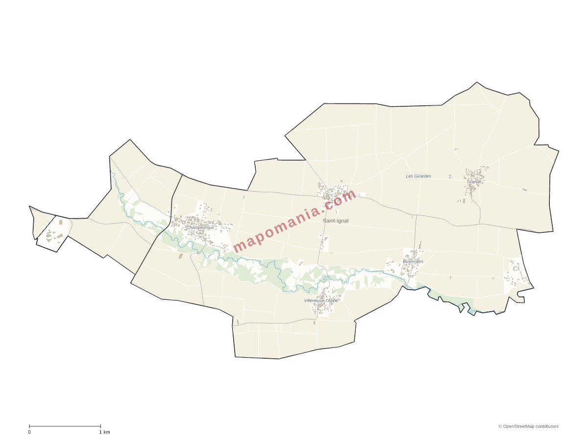 Carte de Saint-Ignat à personnaliser