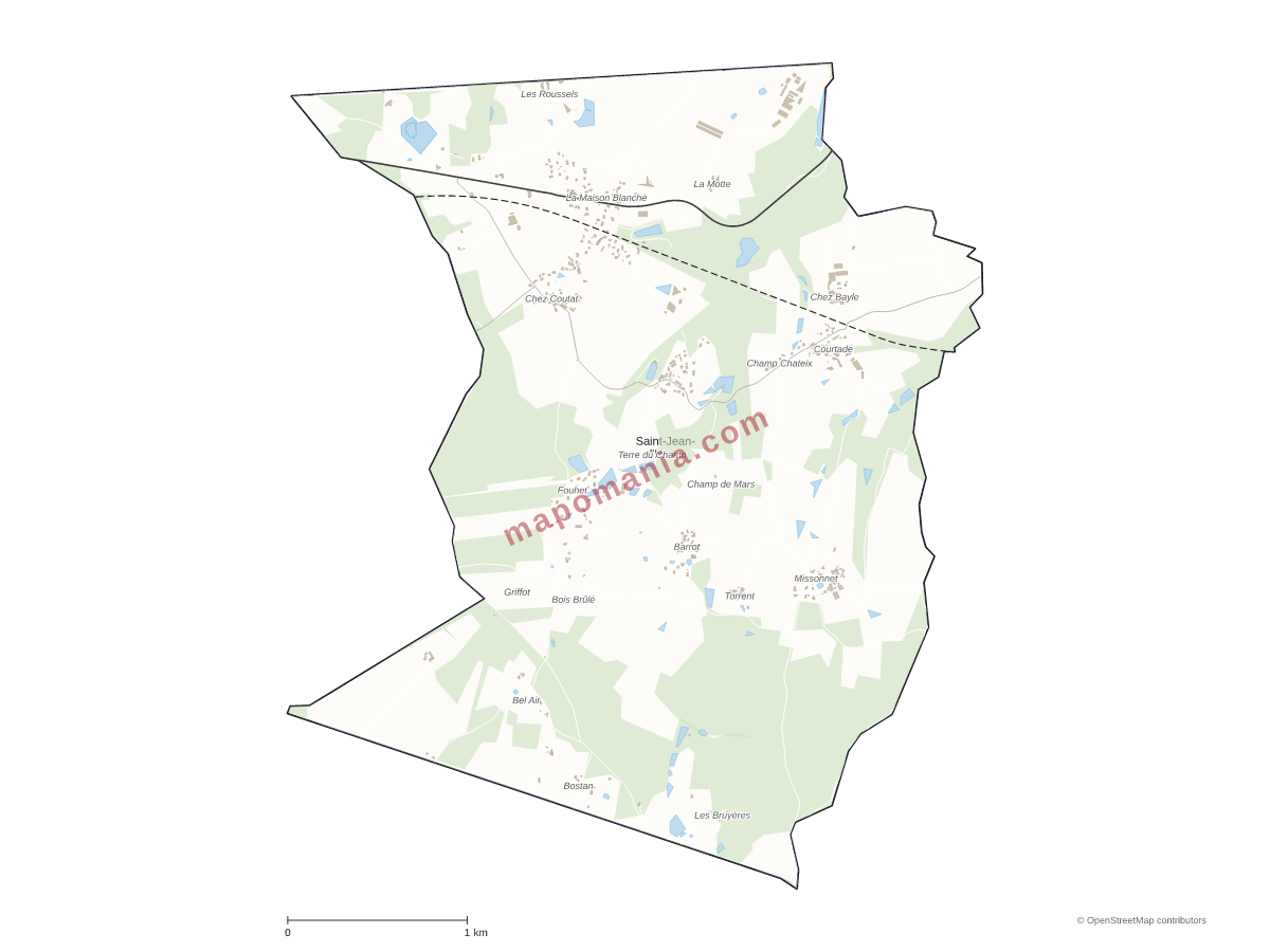 Carte de Saint-Jean-d'Heurs à personnaliser