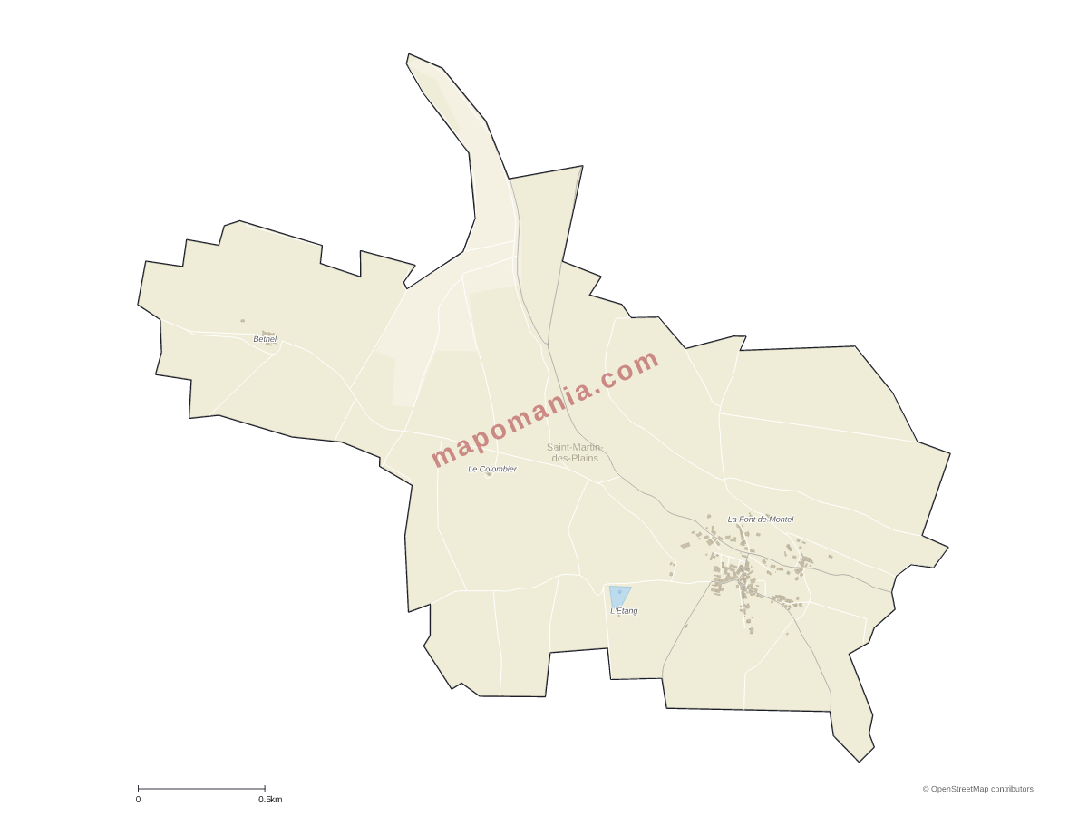 Carte de Saint-Martin-des-Plains à personnaliser