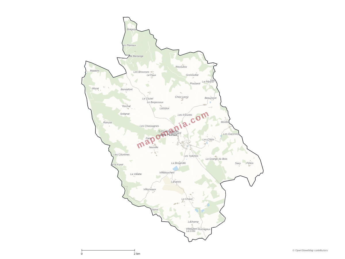 Carte de Saint-Maurice-près-Pionsat à personnaliser
