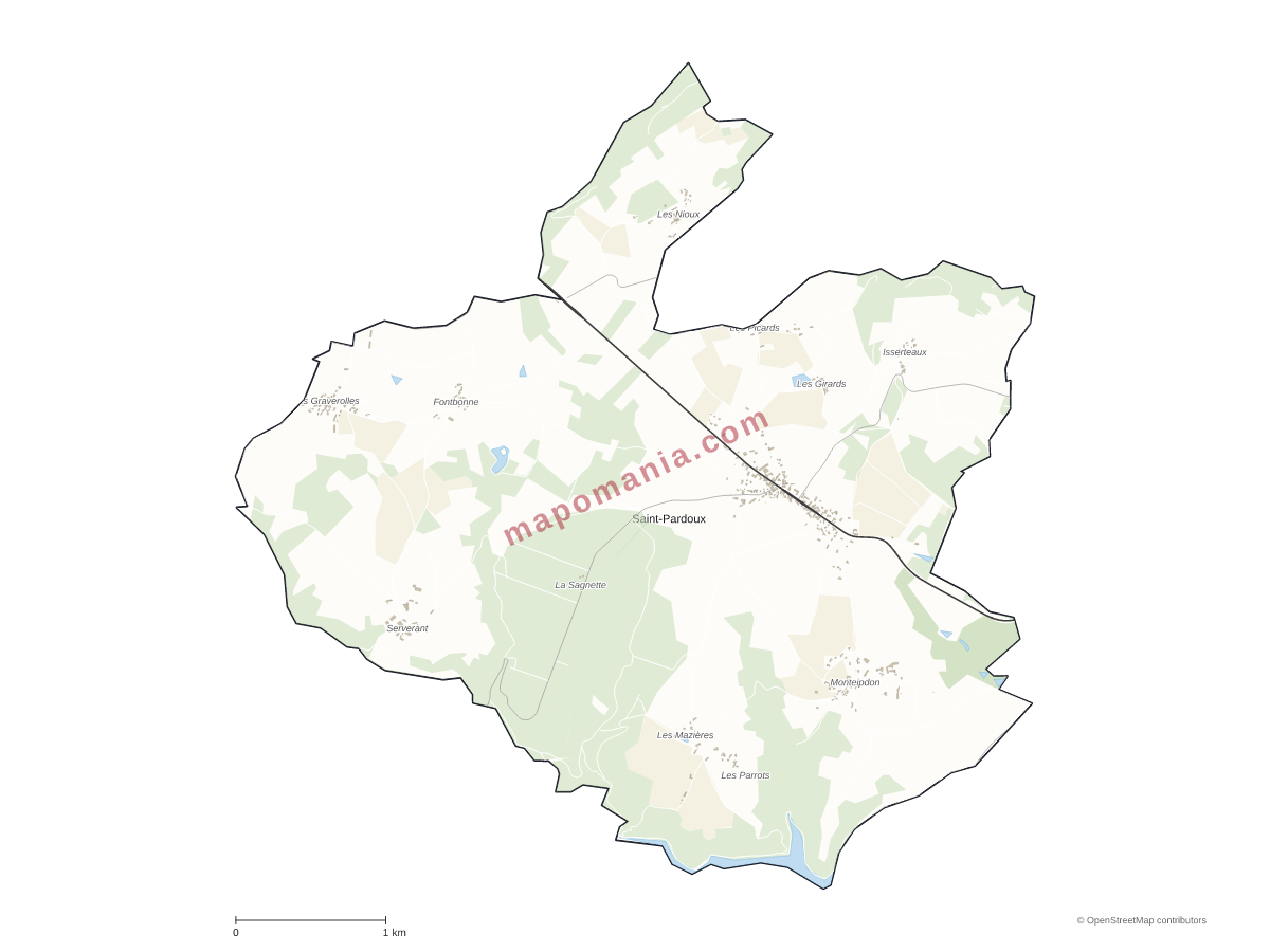 Carte de Saint-Pardoux à personnaliser