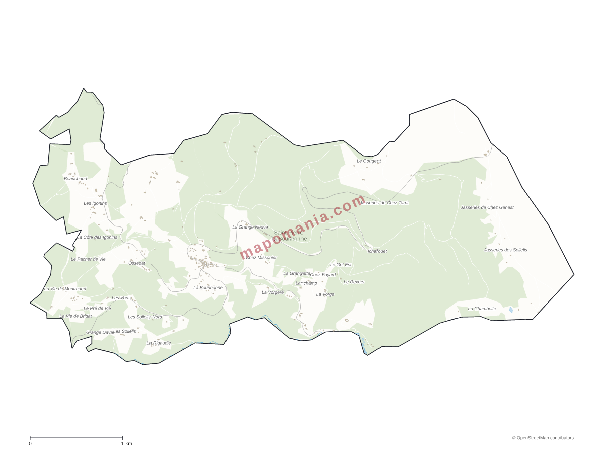 Carte de Saint-Pierre-la-Bourlhonne à personnaliser