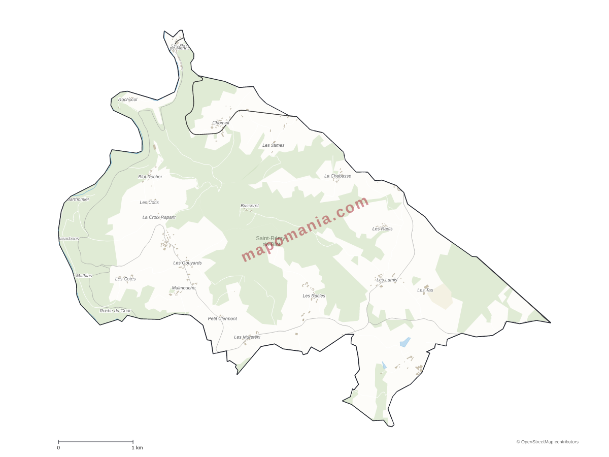 Carte de Saint-Rémy-de-Blot à personnaliser