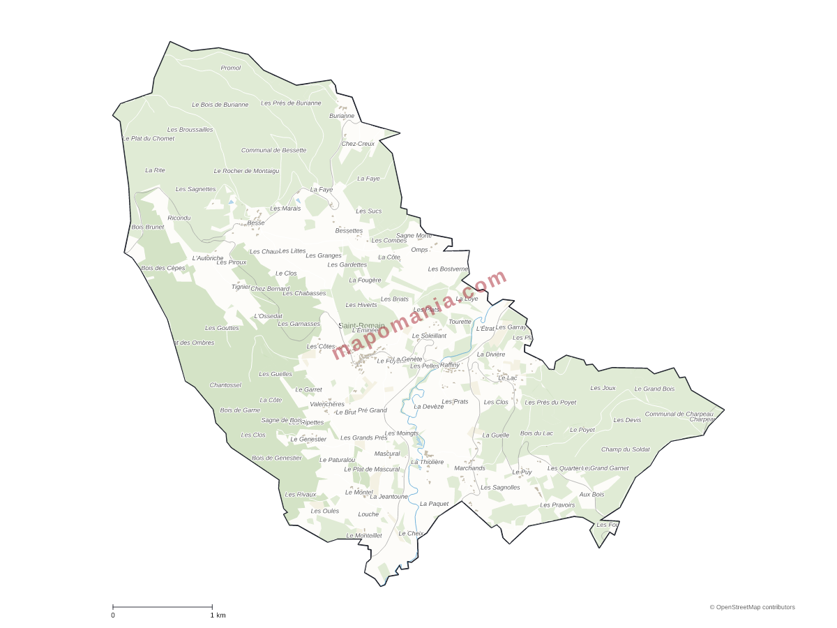 Carte de Saint-Romain à personnaliser