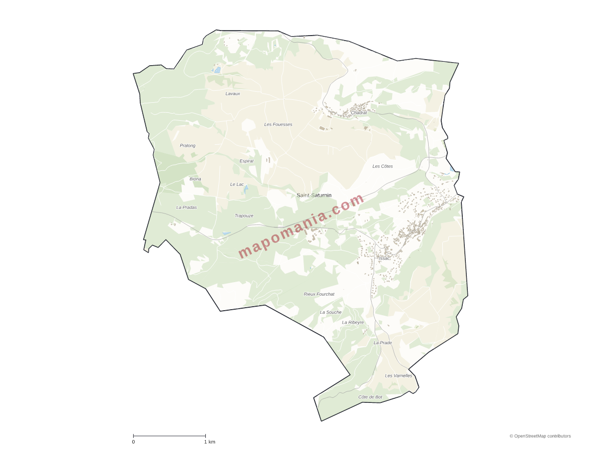 Carte de Saint-Saturnin à personnaliser