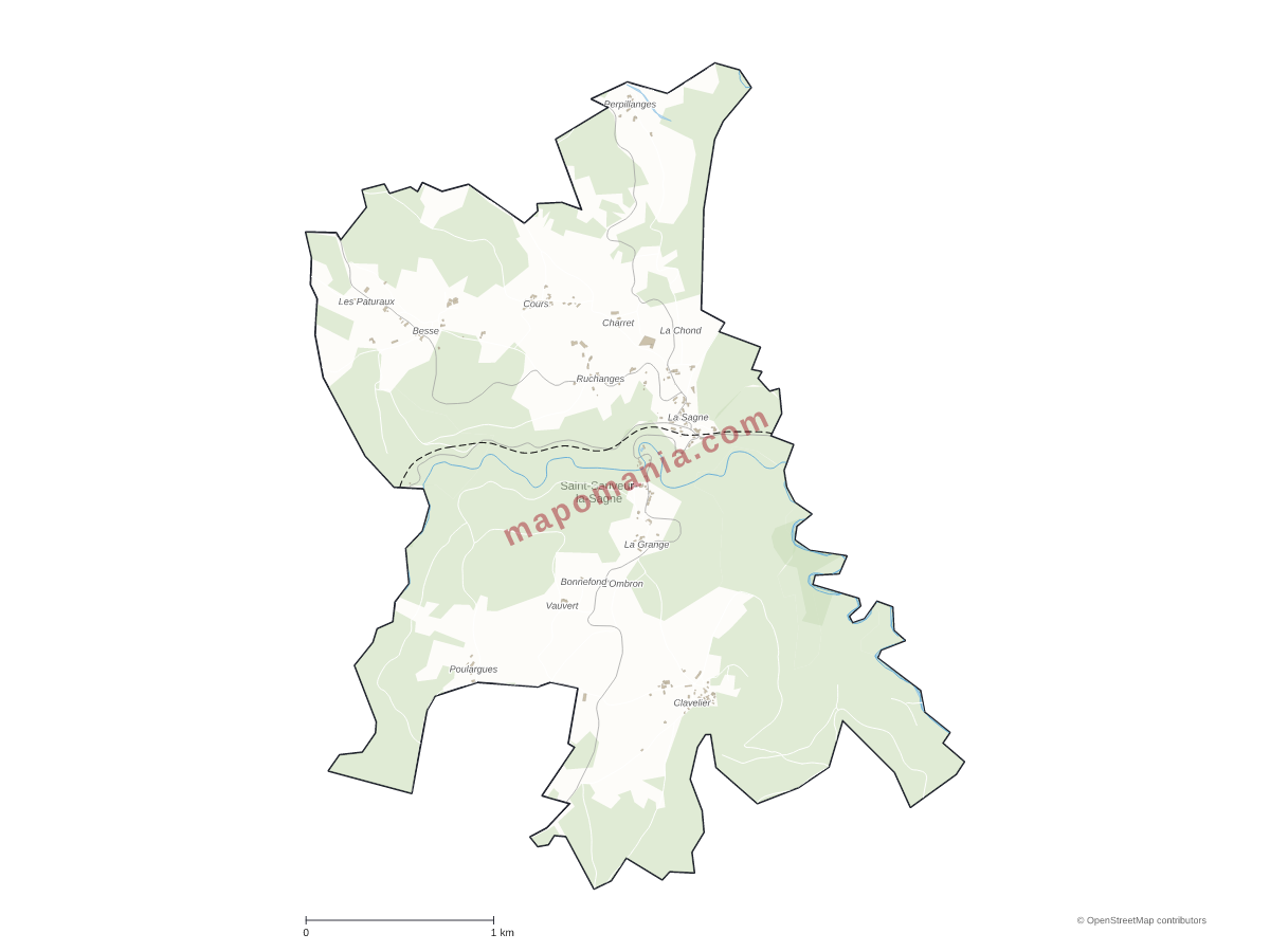 Carte de Saint-Sauveur-la-Sagne à personnaliser