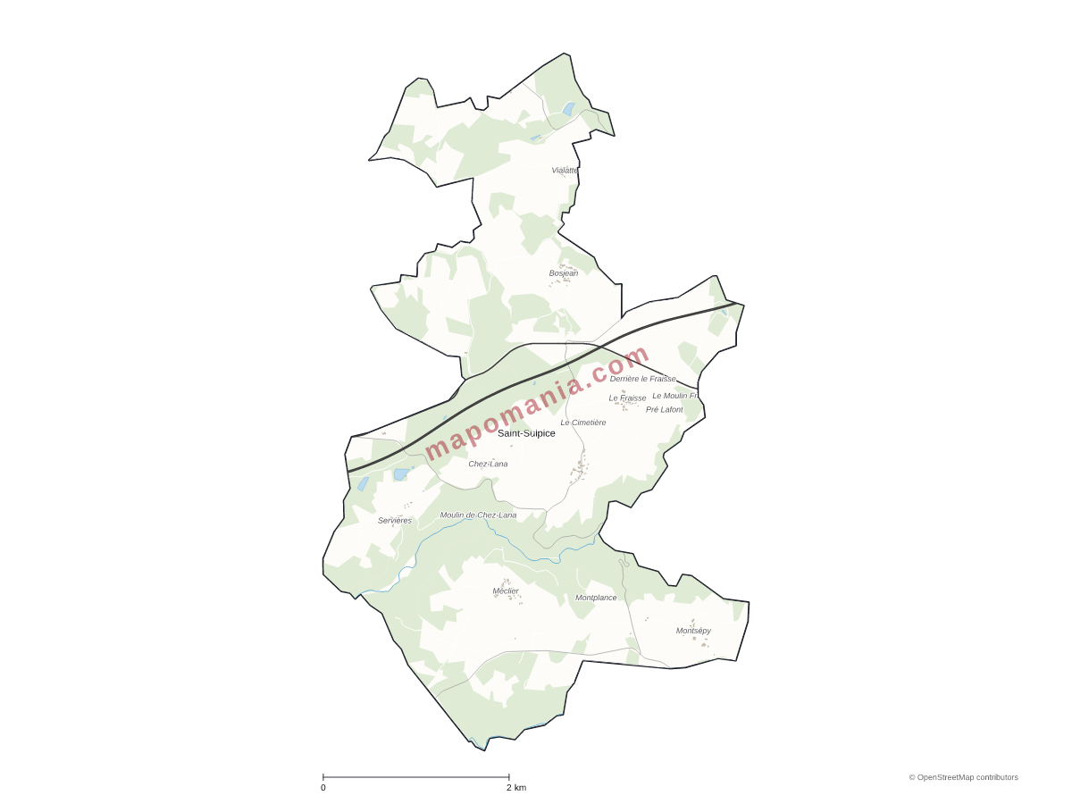 Carte de Saint-Sulpice à personnaliser