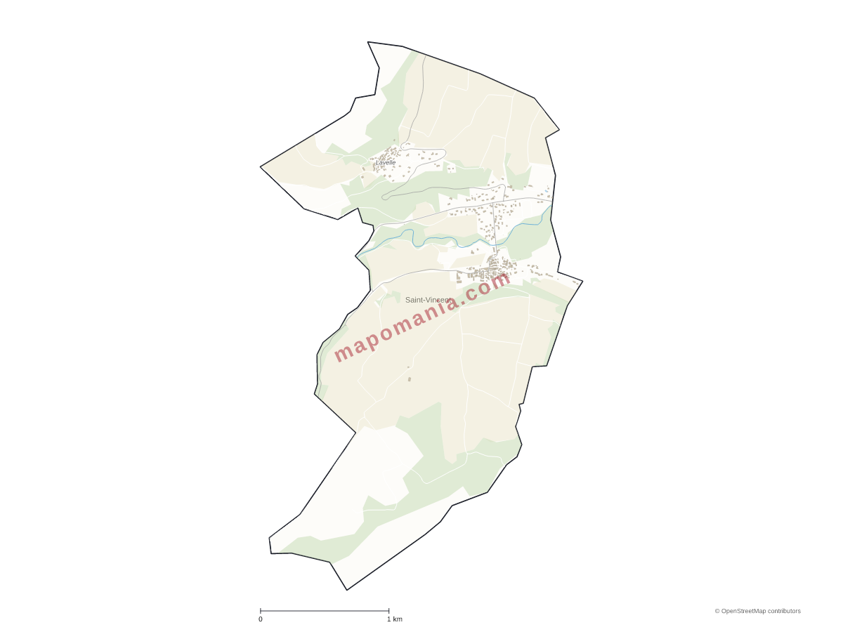 Carte de Saint-Vincent à personnaliser