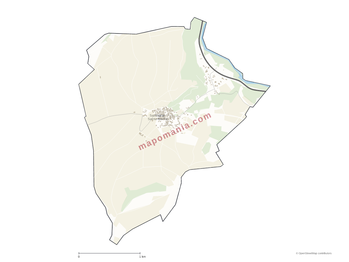 Carte de Sauvagnat-Sainte-Marthe à personnaliser