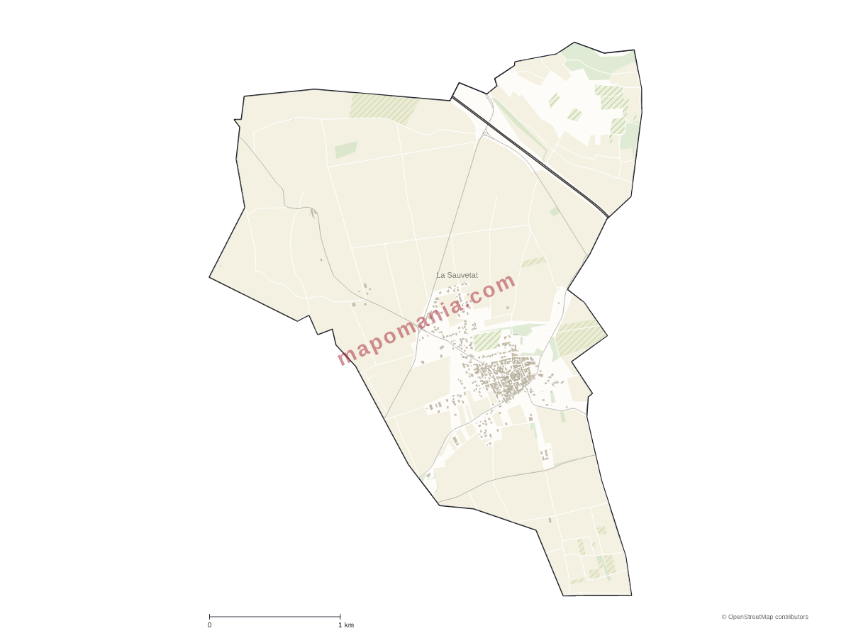 Carte de La Sauvetat à personnaliser