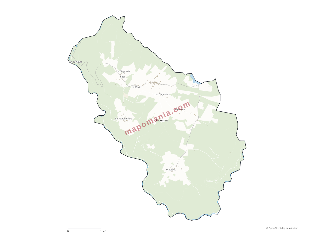 Carte de Savennes à personnaliser