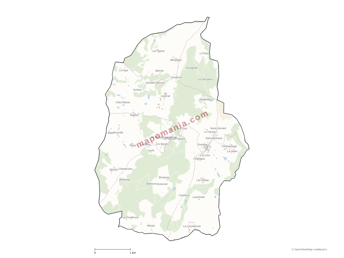 Carte de Sermentizon à personnaliser