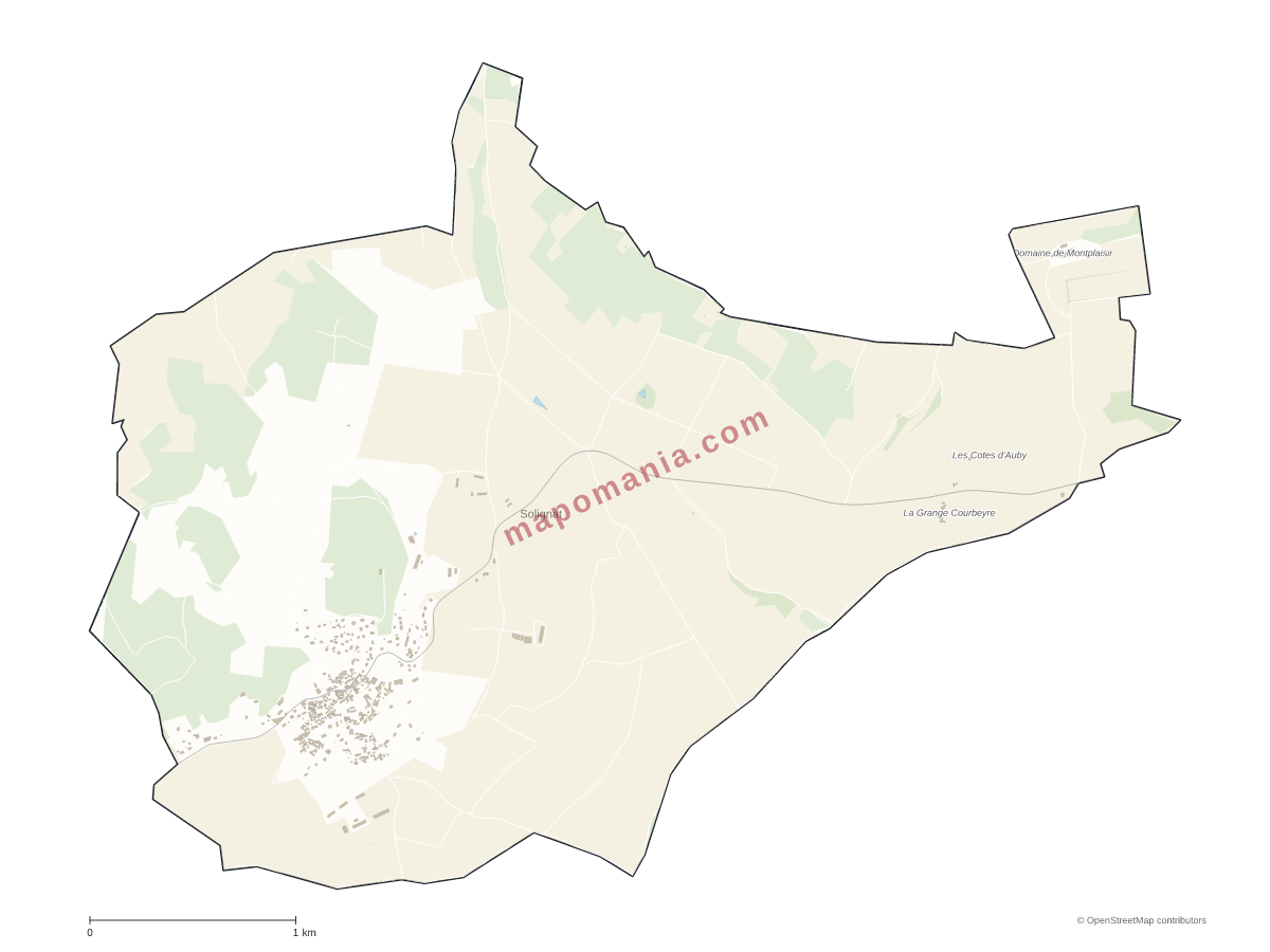 Carte de Solignat à personnaliser