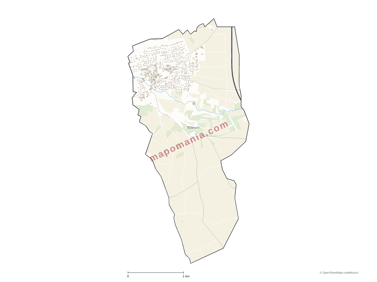 Carte de Tallende à personnaliser