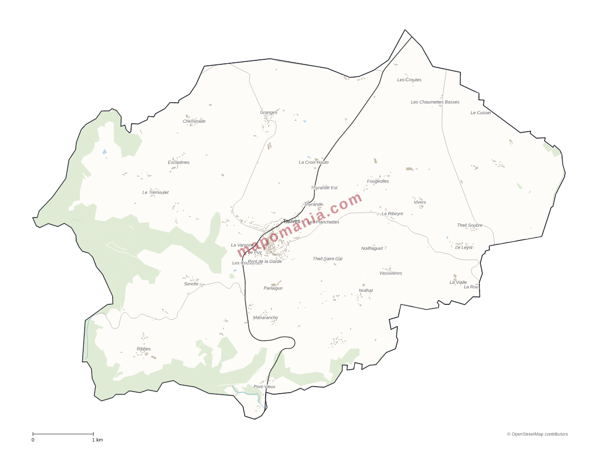 Carte de Tauves à personnaliser