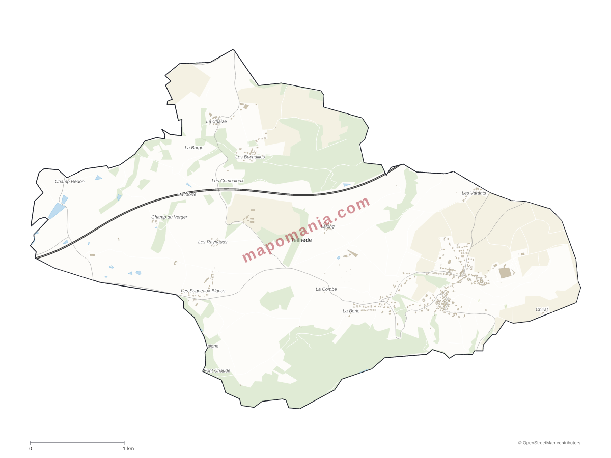 Carte de Teilhède à personnaliser