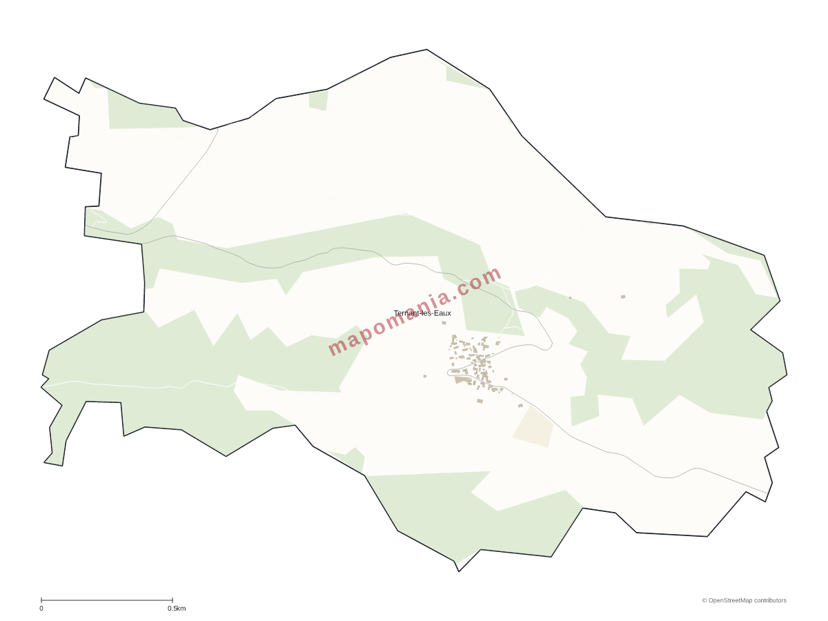 Carte de Ternant-les-Eaux à personnaliser