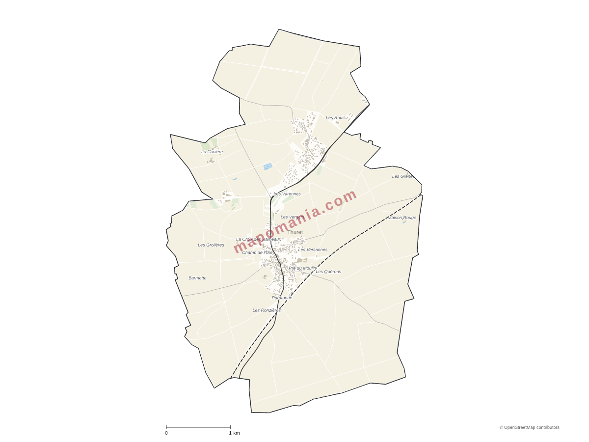 Carte de Thuret à personnaliser