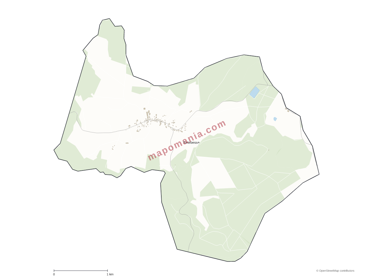 Carte de Tortebesse à personnaliser