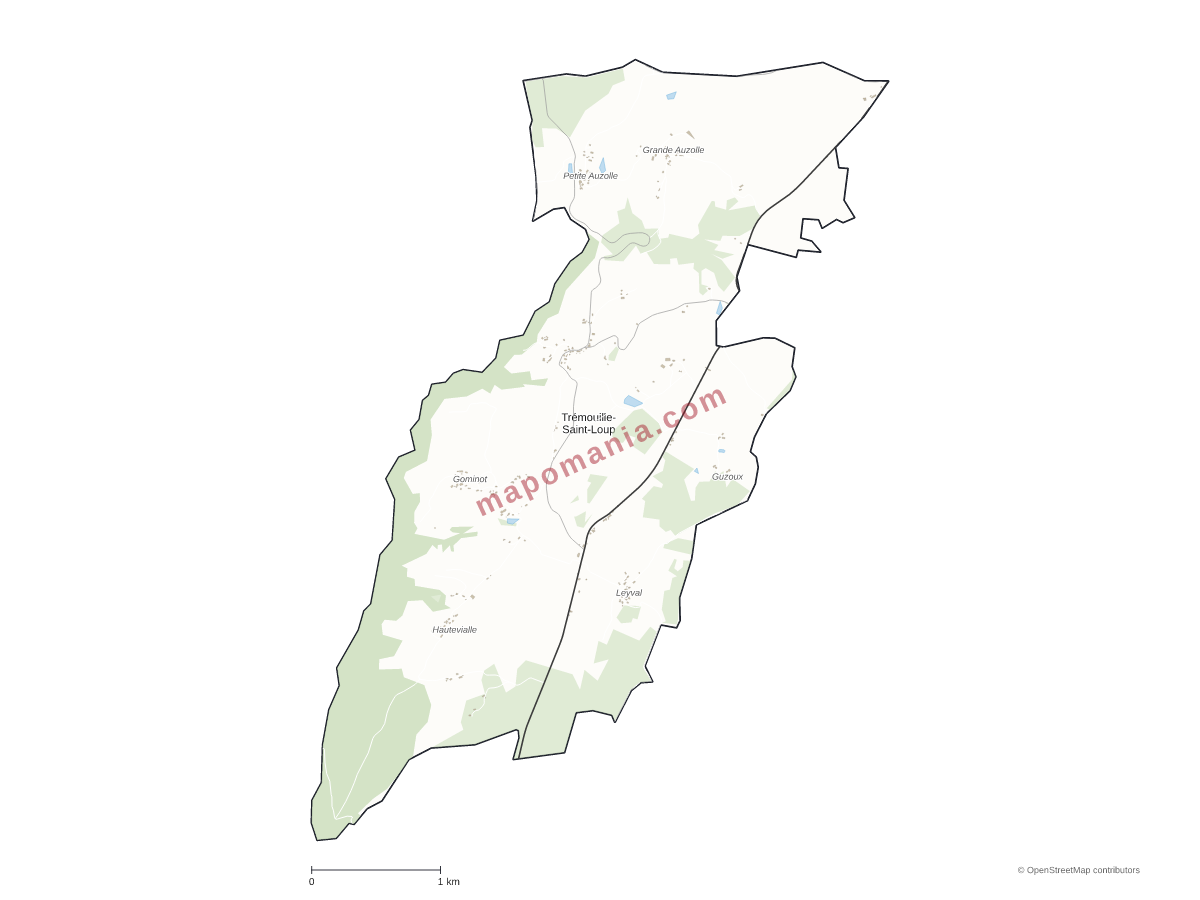 Carte de Trémouille-Saint-Loup à personnaliser