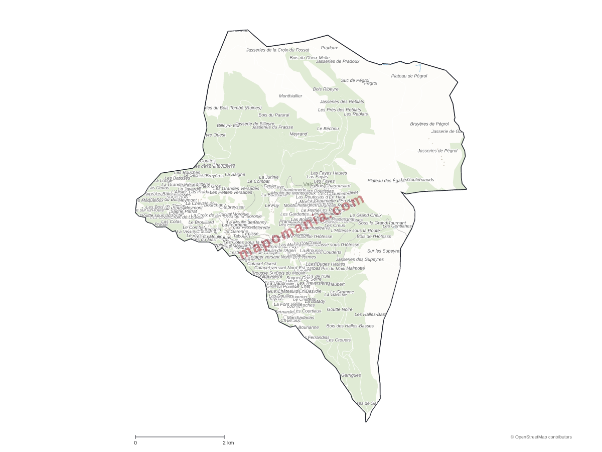 Carte de Valcivières à personnaliser