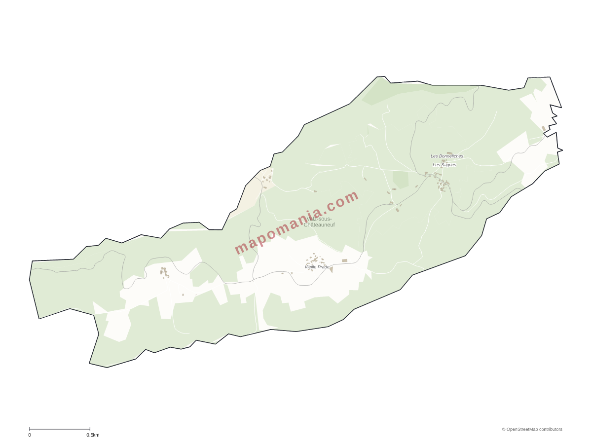 Carte de Valz-sous-Châteauneuf à personnaliser