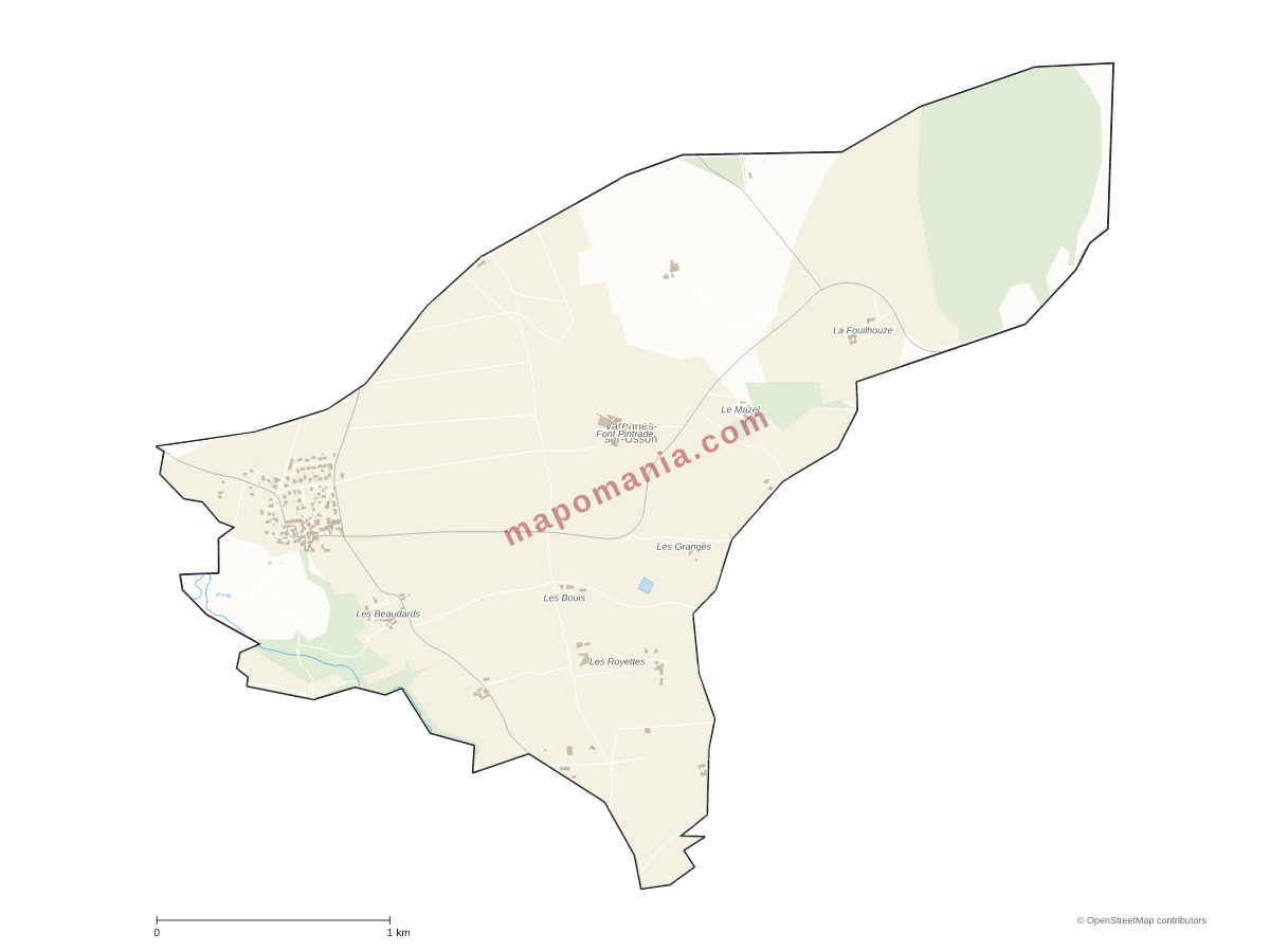 Carte de Varennes-sur-Usson à personnaliser