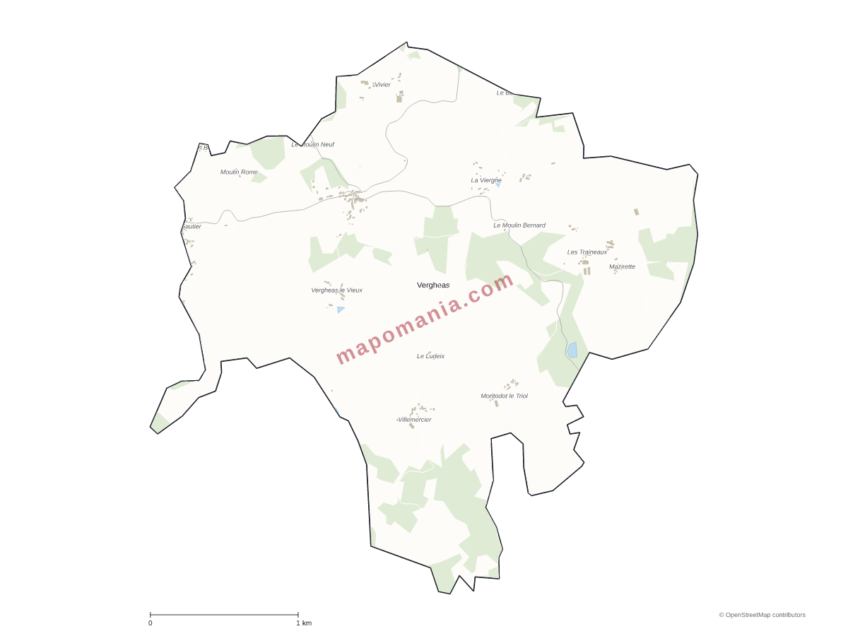 Carte de Vergheas à personnaliser