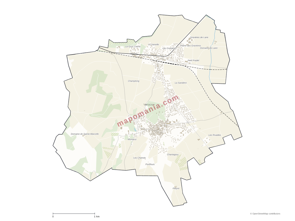 Carte de Vertaizon à personnaliser