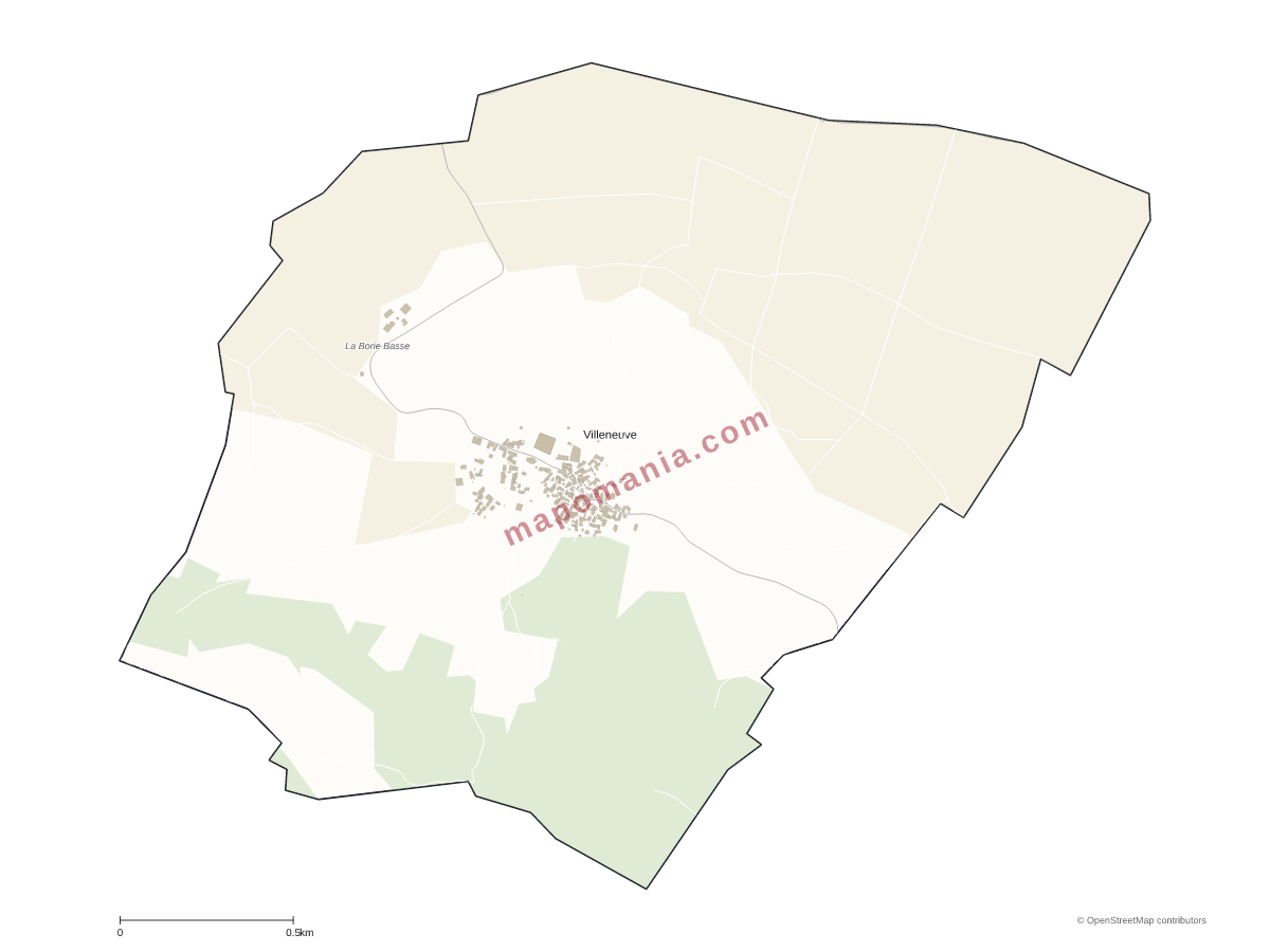 Carte de Villeneuve à personnaliser