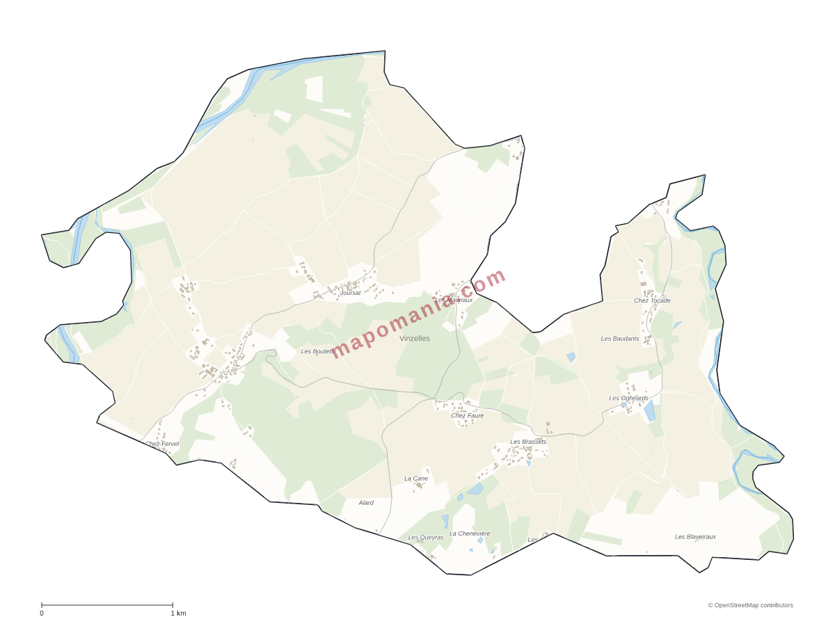 Carte de Vinzelles à personnaliser