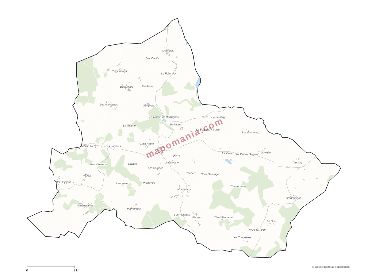 Carte de Virlet à personnaliser