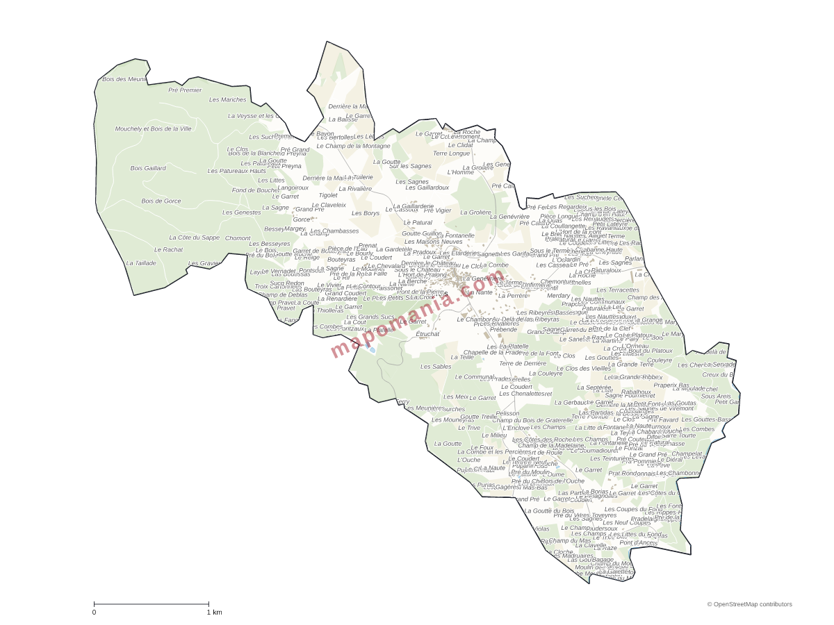 Carte de Viverols à personnaliser