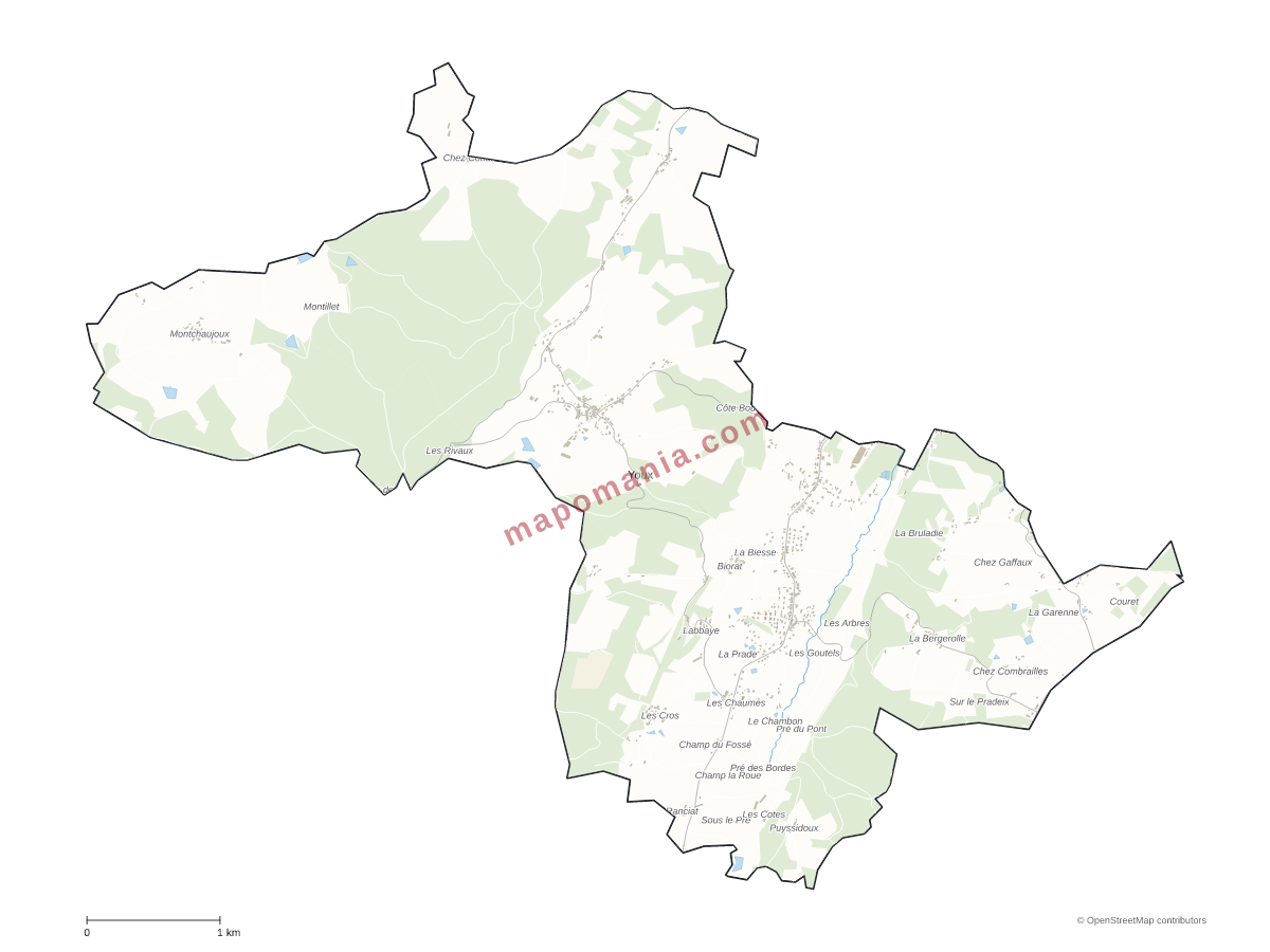 Carte de Youx à personnaliser