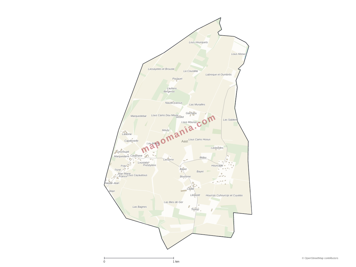 Carte de Aast à personnaliser