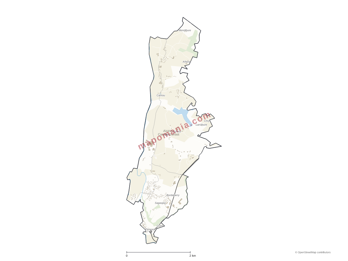 Carte de Aïcirits-Camou-Suhast à personnaliser