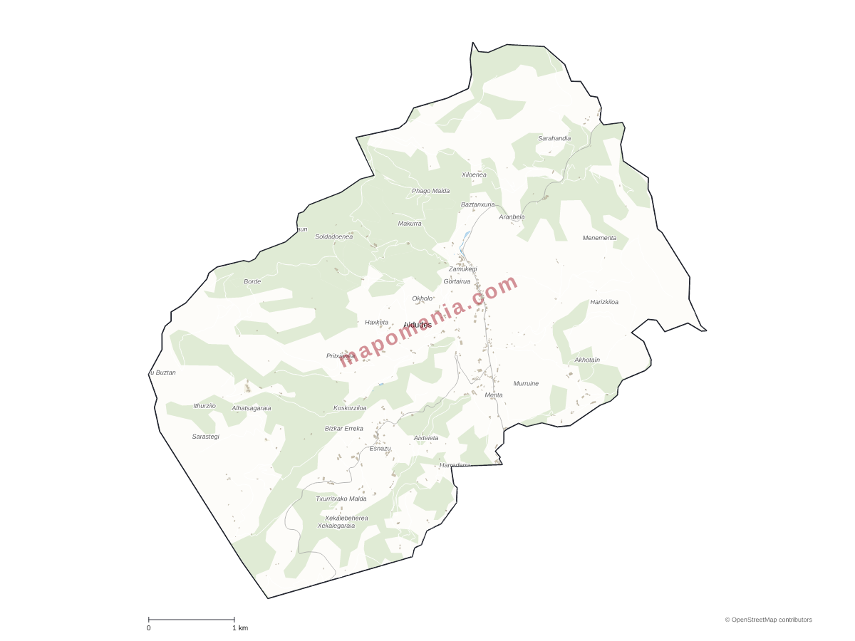 Carte de Aldudes à personnaliser