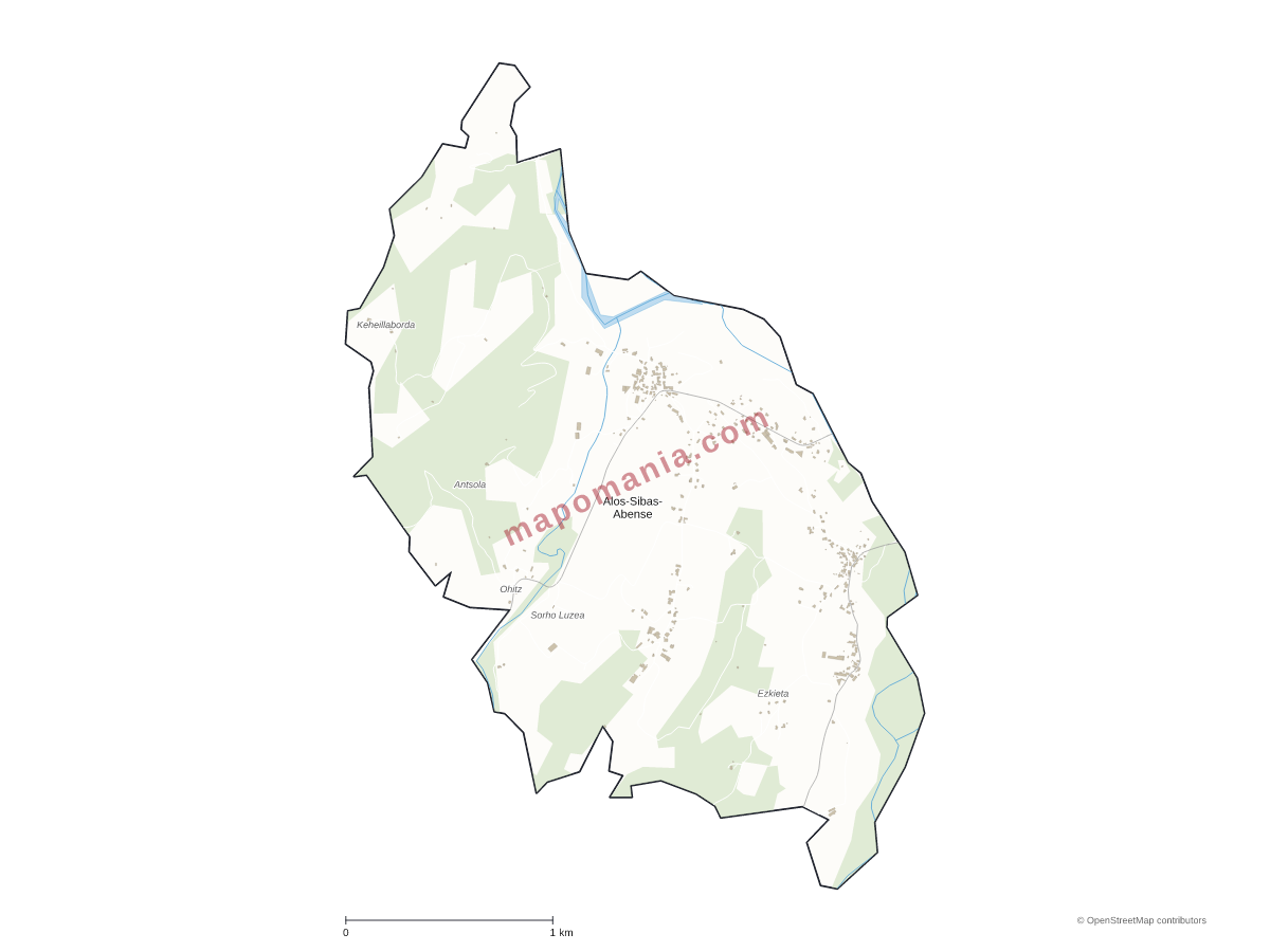 Carte de Alos-Sibas-Abense à personnaliser