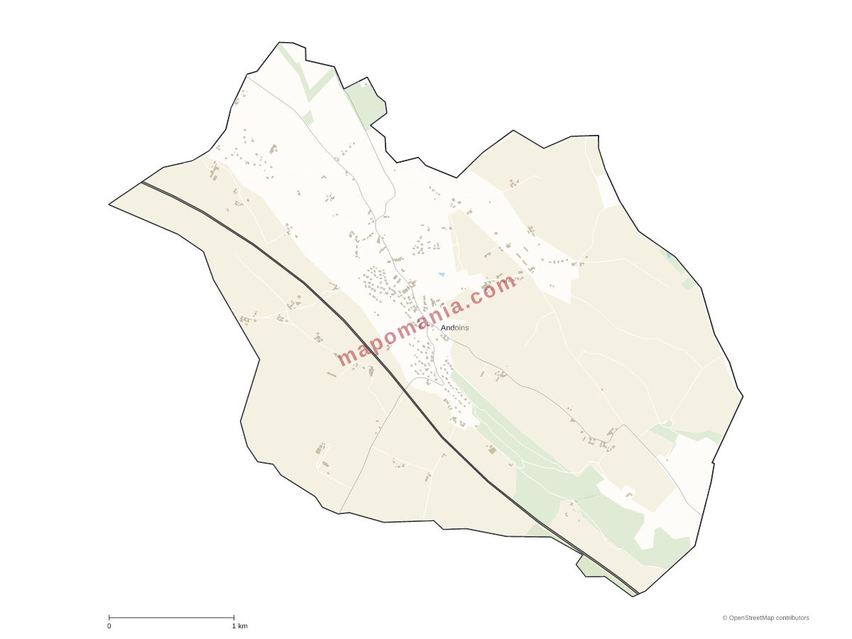Carte de Andoins à personnaliser